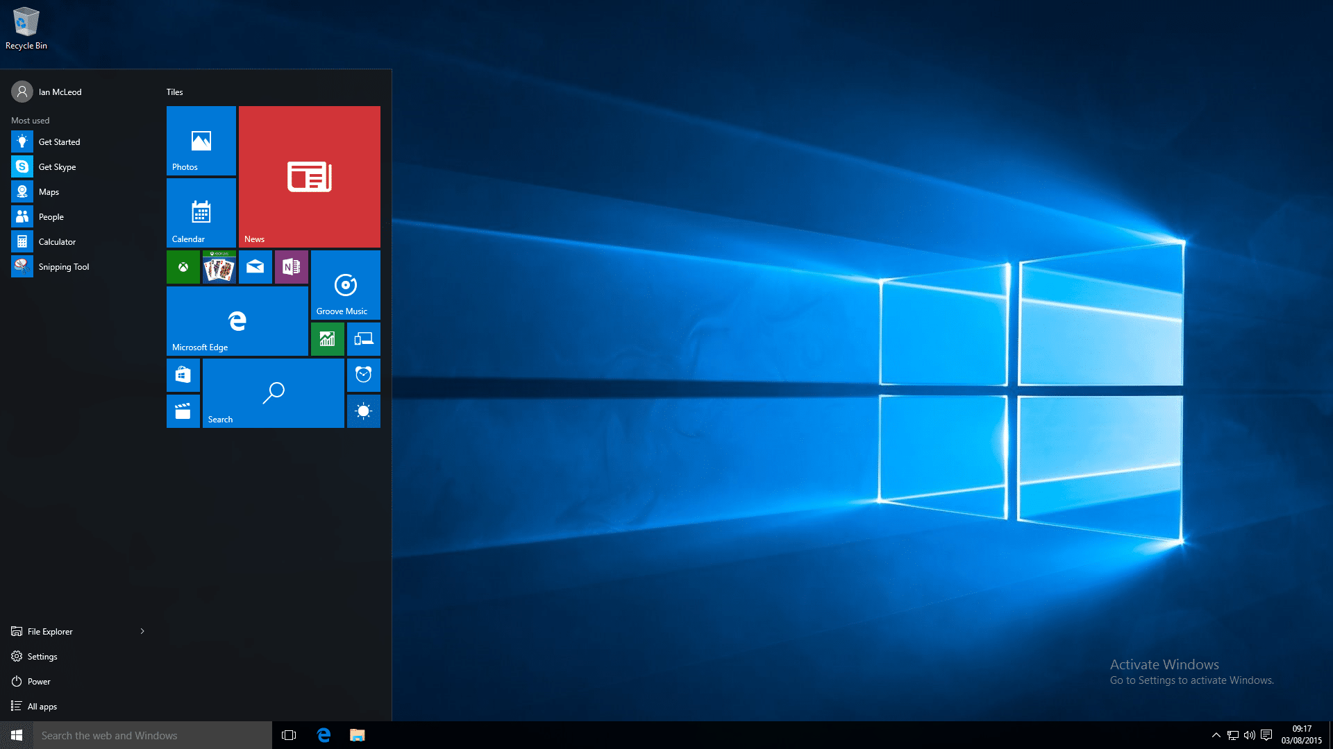 win10 Taskbar Example